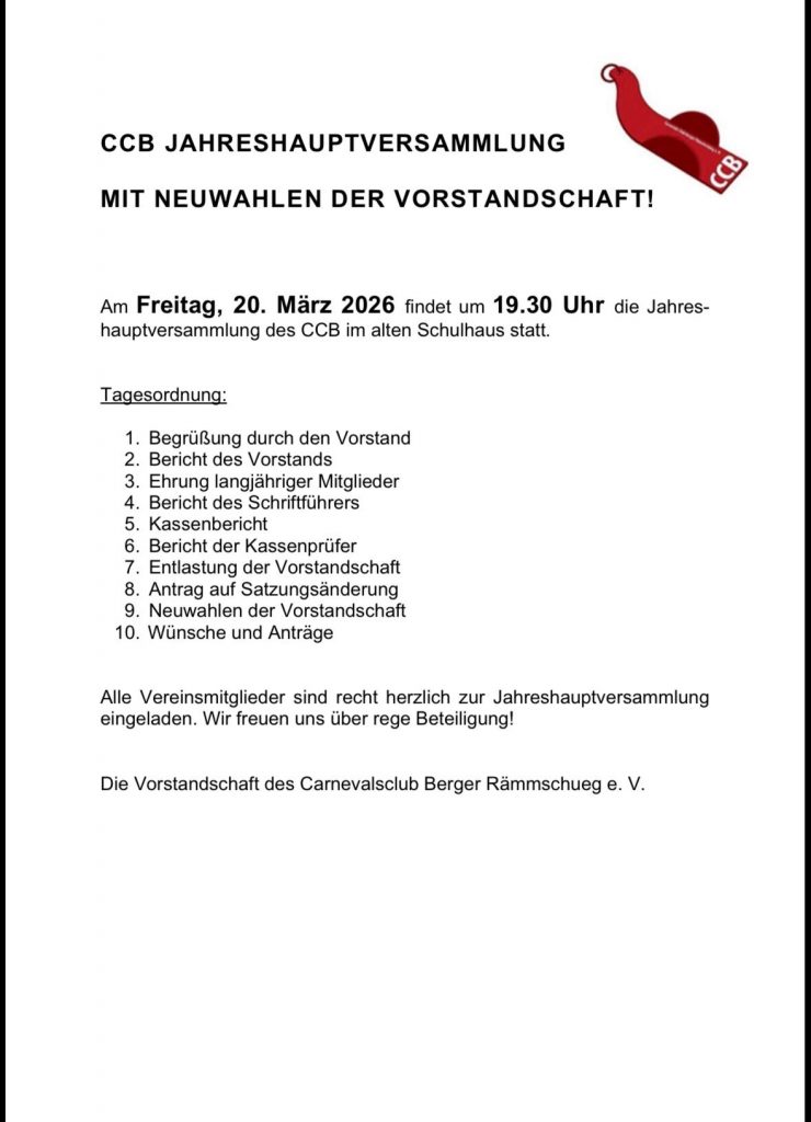 Jahreshauptversammlung 2026 @ Altes Schulhaus